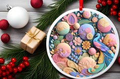Round Christmas Ornament Sublimation|Clipart Product Image 2