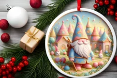 Round Christmas Ornament Sublimation|Clipart Product Image 2