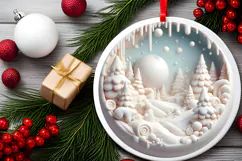 Round Christmass Ornament Sublimation|Clipart Product Image 2