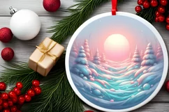Pastel Molten Candy Winter Scene Sublimation PNG Product Image 2