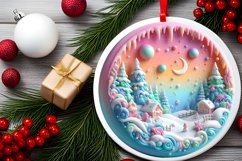 Winter Scenee Martzipan 3D Round Ornament PNG Product Image 2