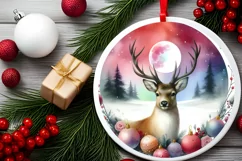 Colorful Reindeer Winter Scene PNG Product Image 1