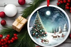 Colorful Christmas Scene Magical Moments Sublimation PNG Product Image 2