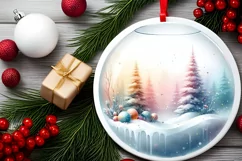 Colorful Winter Scene Champaigne Sublimation PNG Product Image 2