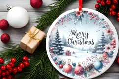 Round Christmass Ornament Sublimation|Clipart Product Image 2