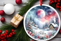 Merry Christmas Watercolor Ornament Sublimation PNG Product Image 2