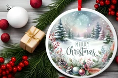 Colorful Winter Scene Merry Christmas Sublimation PNG Product Image 2