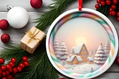 Round Molten Candy Christmas Digital Painting PNG Product Image 2