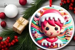 Joy 3D Martzipan Winter Ornament PNG Product Image 2