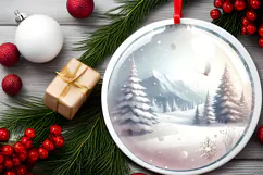 Round Christmass Ornament Sublimation|Clipart Product Image 2