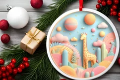 Round Christmas Ornament Sublimation|Clipart Product Image 2