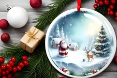 Santa Winter Scene Sublimation PNG Product Image 1