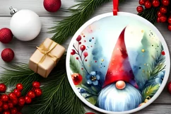 Winter Gnomes Round Ornament Sublimation PNG Product Image 2