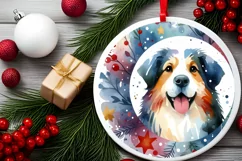 Colorful Christmas Dog PNG Product Image 2
