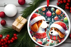 Colorful Christmas Dog PNG Product Image 1