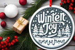 Round Christmass Ornament Sublimation|Clipart Product Image 2