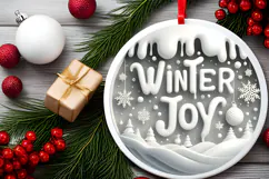 Round Christmass Ornament Sublimation|Clipart Product Image 2