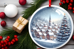 Round Christmass Ornament Sublimation|Clipart Product Image 2