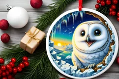 Melting Ice Wall with Smiling Owl Sublimation PNG Product Image 2