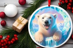 Melting Ice Wall with Smiling Polar Bear Sublimation PNG Product Image 2