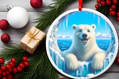 Melting Ice Wall with Smiling Polar Bear Sublimation PNG Product Image 1