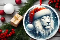 Round Winter Scene with Lion PNG Product Image 1
