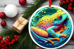 Colorful Christmas Frog PNG Product Image 2