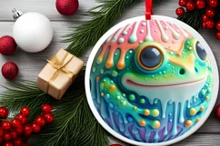 Colorful Christmas Frog PNG Product Image 1