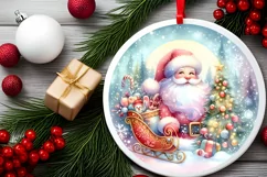 Colorful Santa Christmas Image PNG Product Image 1