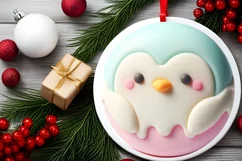Penguin Martzipan Winter Ornament PNG Product Image 2