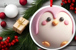 Penguin Martzipan Winter Ornament PNG Product Image 2