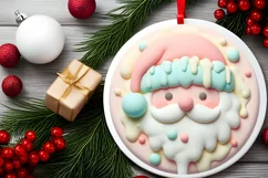 Santa Winter Martzipan Round Ornament PNG Product Image 2