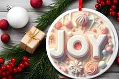 Joy 3D Martzipan Winter Ornament PNG Product Image 2