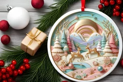 Round Christmas Ornament Sublimation|Clipart Product Image 2