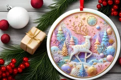 Round Christmas Ornament Sublimation|Clipart Product Image 2