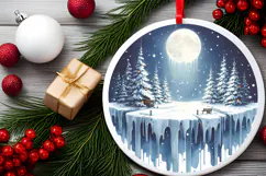Round Christmass Ornament Sublimation|Clipart Product Image 2