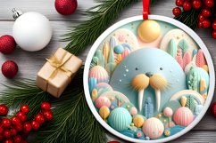 Round Christmas Ornament Sublimation|Clipart Product Image 2