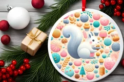 Round Christmas Ornament Sublimation|Clipart Product Image 2
