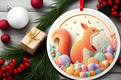 Round Christmas Ornament Sublimation|Clipart Product Image 2