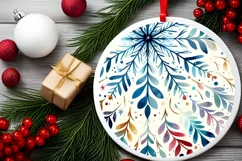 Round Christmass Colorfull Snowflake PNG Product Image 1