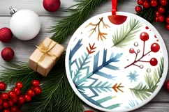 Round Christmass Colorfull Snowflake PNG Product Image 2