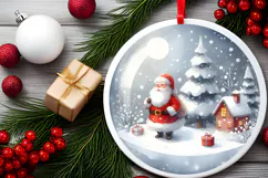 Round Christmass Ornament Sublimation|Clipart Product Image 2