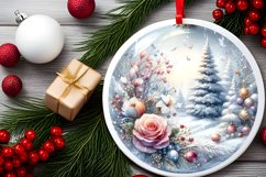 Round Christmass 3D Flowers PNG Product Image 2