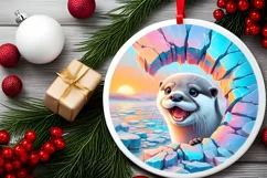 Icy Wall with Smiling Otter Sublimation PNG Product Image 2