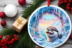 Icy Wall with Smiling Otter Sublimation PNG Product Image 2