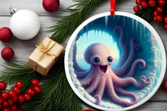 Icy Wall with Smiling Octopus Sublimation PNG Product Image 1