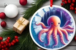 Icy Wall with Smiling Octopus Sublimation PNG Product Image 2