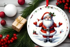 Colorful Santa Winter Scene Sublimation PNG Product Image 2