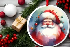 Colorful Santa Winter Scene Sublimation PNG Product Image 2