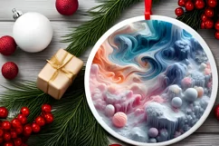 Round Molten Candy Christmas Digital Painting PNG Product Image 2